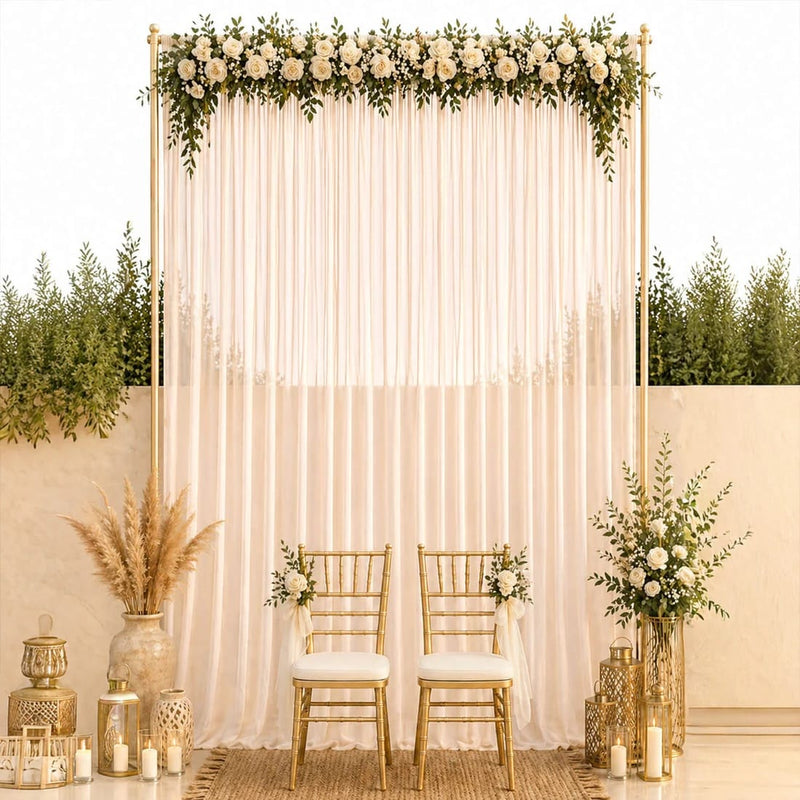 10ft x 14ft Chiffon Sheer Backdrop Curtain Panel Draping Fabric