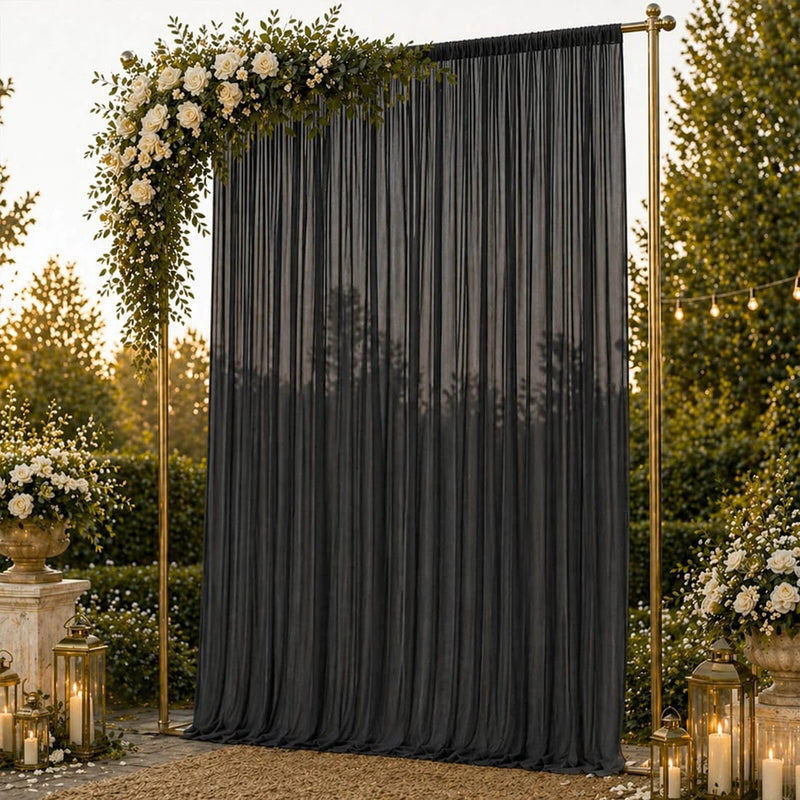 10ft x 14ft Chiffon Sheer Backdrop Curtain Panel Draping Fabric