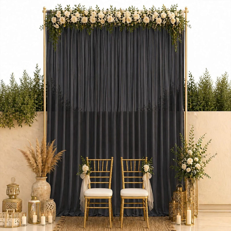 10ft x 14ft Chiffon Sheer Backdrop Curtain Panel Draping Fabric