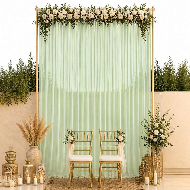 10ft x 14ft Chiffon Sheer Backdrop Curtain Panel Draping Fabric