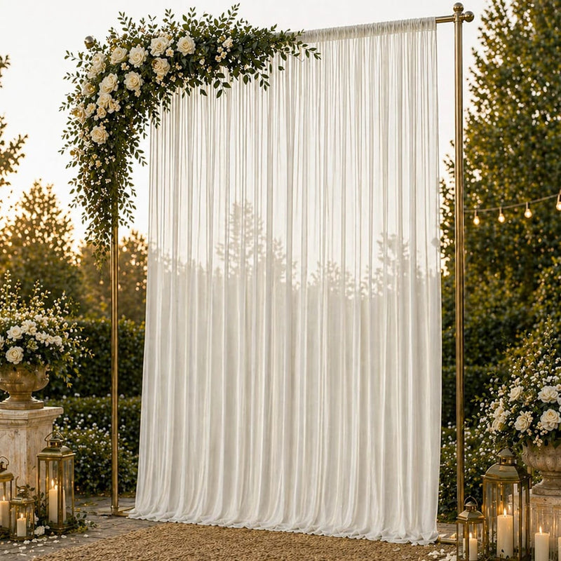 10ft x 14ft Chiffon Sheer Backdrop Curtain Panel Draping Fabric