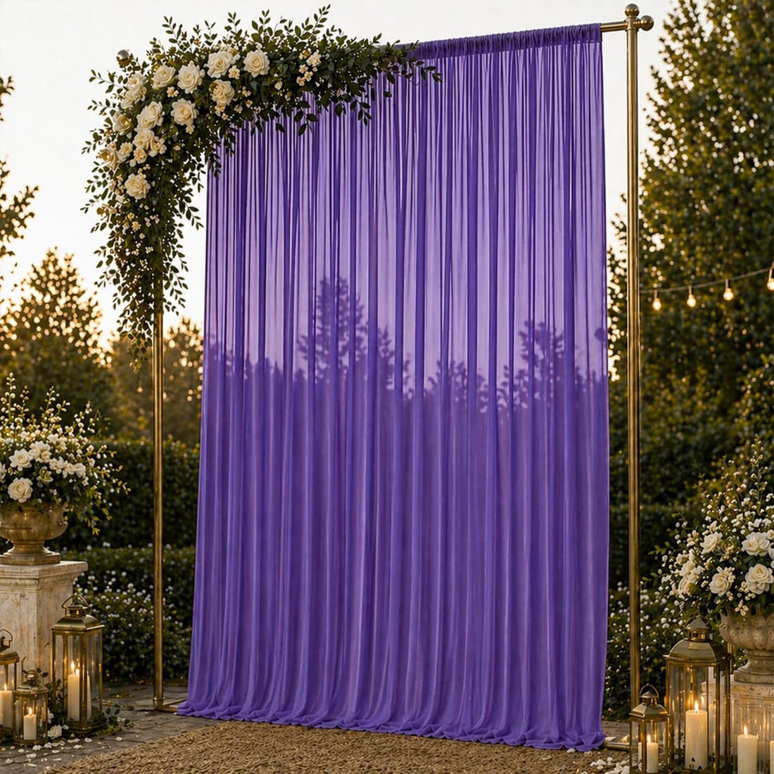 10ft x 14ft Chiffon Sheer Backdrop Curtain Panel Draping Fabric