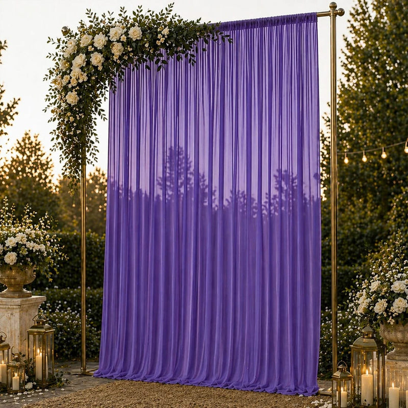 10ft x 14ft Chiffon Sheer Backdrop Curtain Panel Draping Fabric