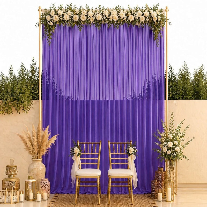 10ft x 14ft Chiffon Sheer Backdrop Curtain Panel Draping Fabric