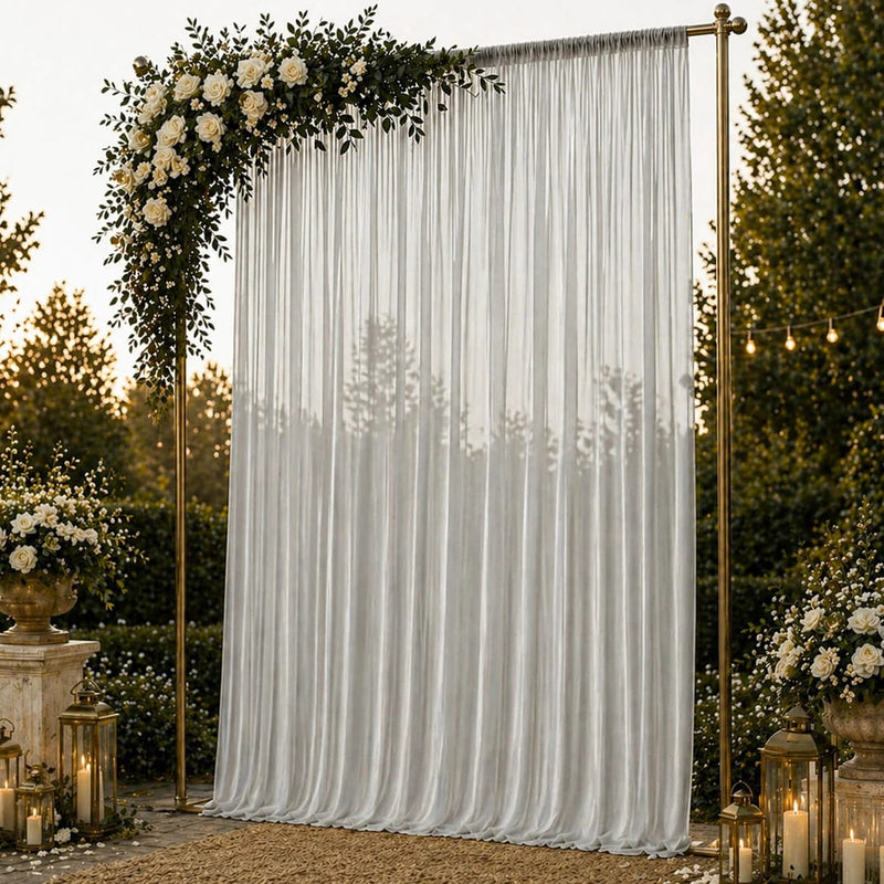 10ft x 14ft Chiffon Sheer Backdrop Curtain Panel Draping Fabric