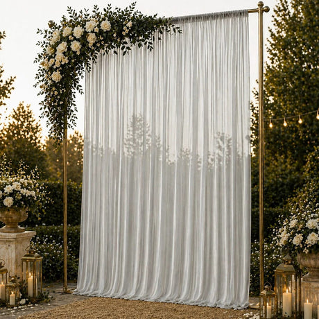 10ft x 14ft Chiffon Sheer Backdrop Curtain Panel Draping Fabric