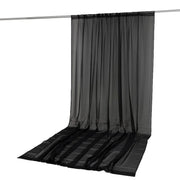 10ft x 14ft Chiffon Sheer Backdrop Curtain Panel Draping Fabric CUR_PANORGZ_10X14_BLK