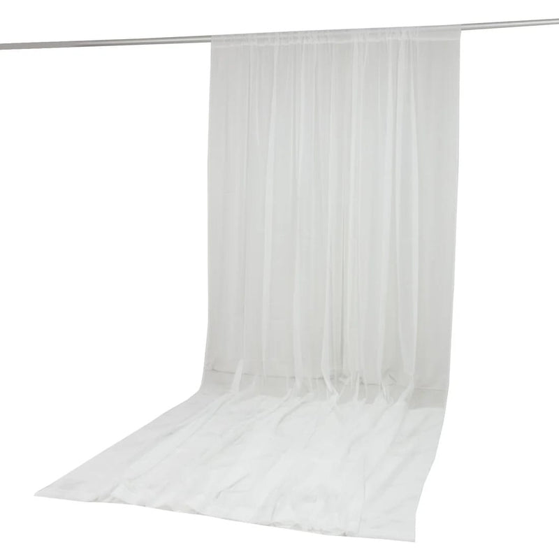 10ft x 14ft Chiffon Sheer Backdrop Curtain Panel Draping Fabric CUR_PANORGZ_10X14_IVR
