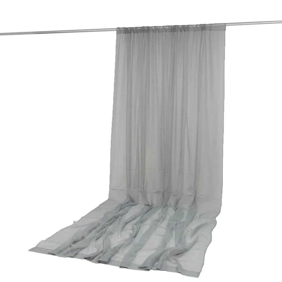 10ft x 14ft Chiffon Sheer Backdrop Curtain Panel Draping Fabric CUR_PANORGZ_10X14_SILV