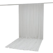 10ft x 14ft Chiffon Sheer Backdrop Curtain Panel Draping Fabric CUR_PANORGZ_10X14_WHT