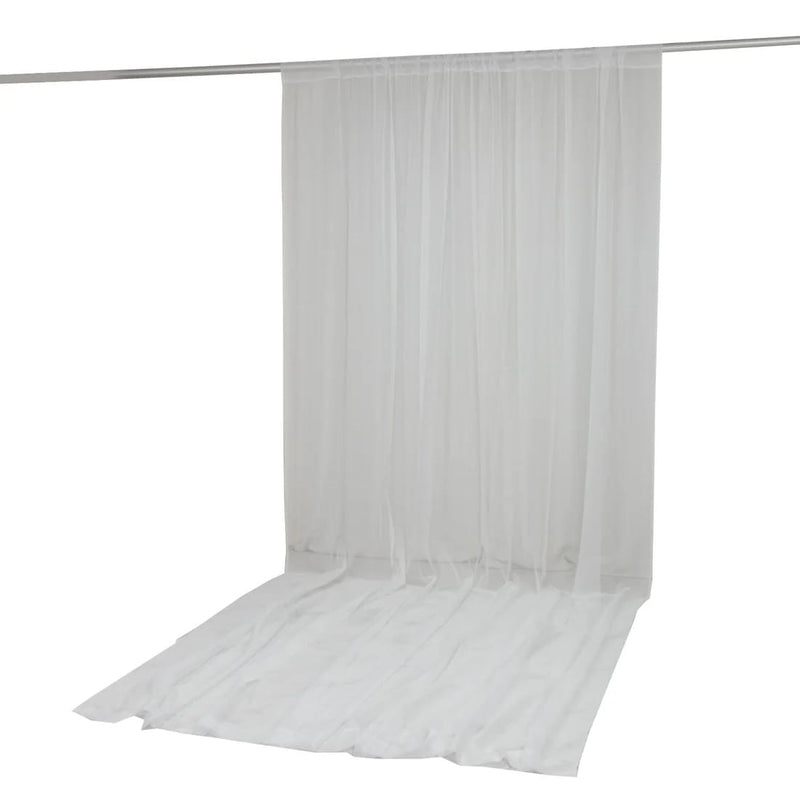 10ft x 14ft Chiffon Sheer Backdrop Curtain Panel Draping Fabric CUR_PANORGZ_10X14_WHT