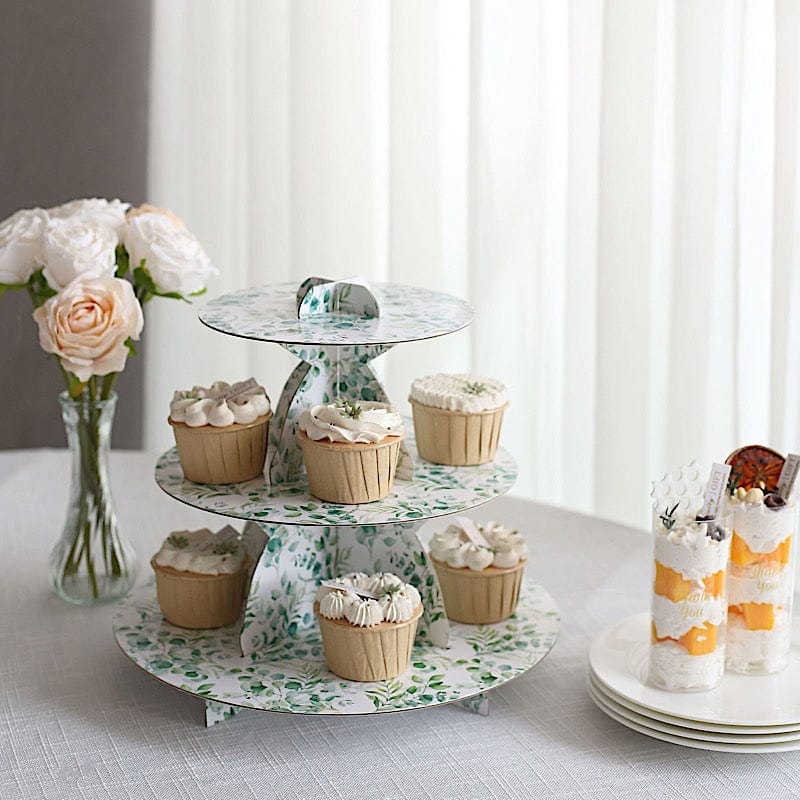 11" Round 3-Tier Cardboard Cupcake Stand