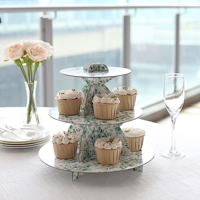 11" Round 3-Tier Cardboard Cupcake Stand