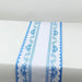 11" x 108" Bordered Style Non-Woven Table Runners with Ornate Floral Prints - White and Blue RUN_DSP16_FLOR01