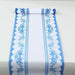 11" x 108" Bordered Style Non-Woven Table Runners with Ornate Floral Prints - White and Blue RUN_DSP16_FLOR01