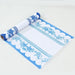 11" x 108" Bordered Style Non-Woven Table Runners with Ornate Floral Prints - White and Blue RUN_DSP16_FLOR01