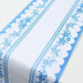 11" x 108" Bordered Style Non-Woven Table Runners with Ornate Floral Prints - White and Blue RUN_DSP16_FLOR01