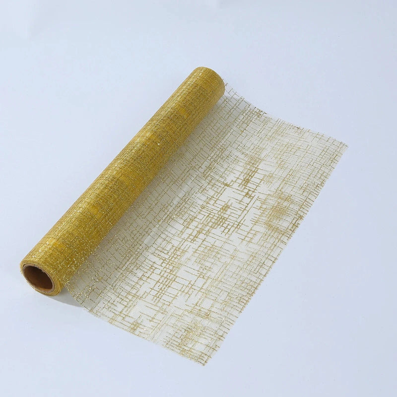 11" x 108" Metallic Glitter Mesh Polyester Table Runner