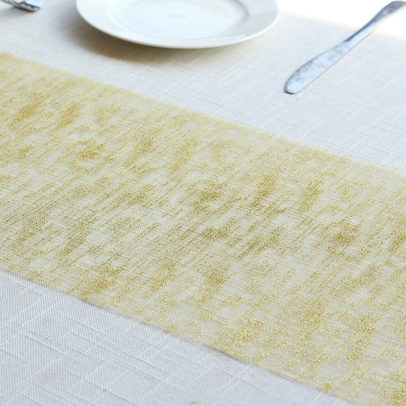 11" x 108" Metallic Glitter Mesh Polyester Table Runner