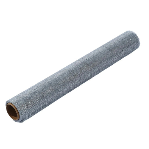11" x 108" Metallic Glitter Mesh Polyester Table Runner RUN_MET10_SILV