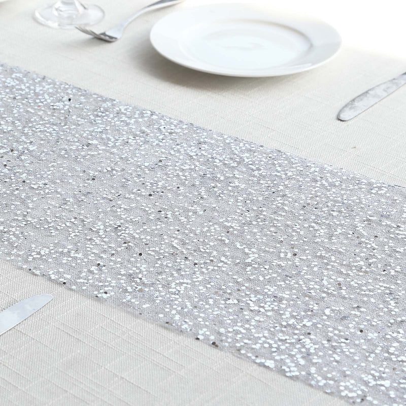 11" x 108" Metallic Sequin Mesh Polyester Table Runner