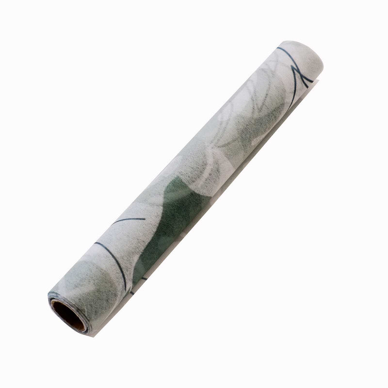 11" x 108" Monstera Palm Leaf Print Table Runner - White and Green RUN_DSP02_GRN