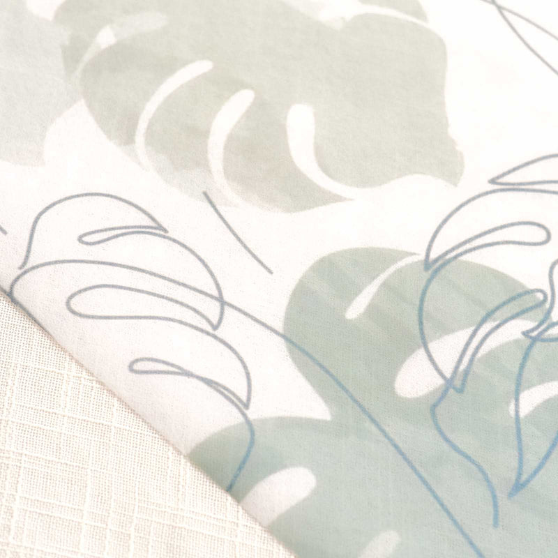 11" x 108" Monstera Palm Leaf Print Table Runner - White and Green RUN_DSP02_GRN