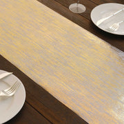 11"x108" Metallic Brushed Non-Woven Faux Suede Table Runner - Gold RUN_MET09_GOLD