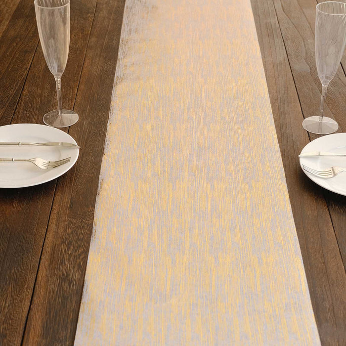 11"x108" Metallic Brushed Non-Woven Faux Suede Table Runner - Gold RUN_MET09_GOLD