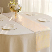 11"x108" Metallic Brushed Non-Woven Faux Suede Table Runner - Gold RUN_MET09_GOLD