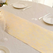 11"x108" Metallic Brushed Non-Woven Faux Suede Table Runner - Gold RUN_MET09_GOLD