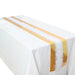 11"x108" Metallic Icicle Print Non Woven Fabric Table Runner - White and Gold RUN_MET05_GOLD