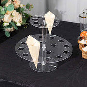 12" Acrylic 2 Tier 24-Slot Ice Cream Cone Holder - Clear DSP_TR0008_24_CLR