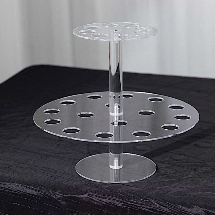 12" Acrylic 2 Tier 24-Slot Ice Cream Cone Holder - Clear DSP_TR0008_24_CLR