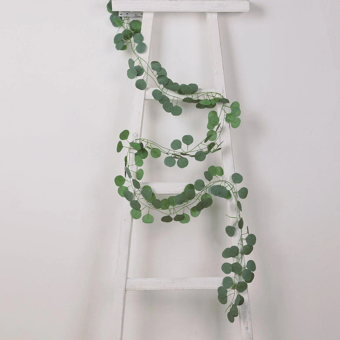 12 Artificial 6.5 ft Silk Eucalyptus Leaves Garland - Green ARTI_GLND_GRN023