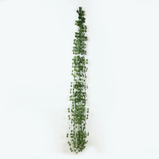 12 Artificial 6.5 ft Silk Ivy Leaves Garland - Green ARTI_GLND_GRN024