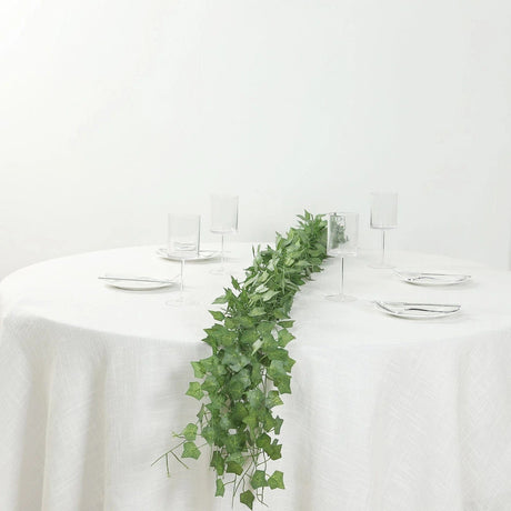 12 Artificial 6.5 ft Silk Ivy Leaves Garland - Green ARTI_GLND_GRN024