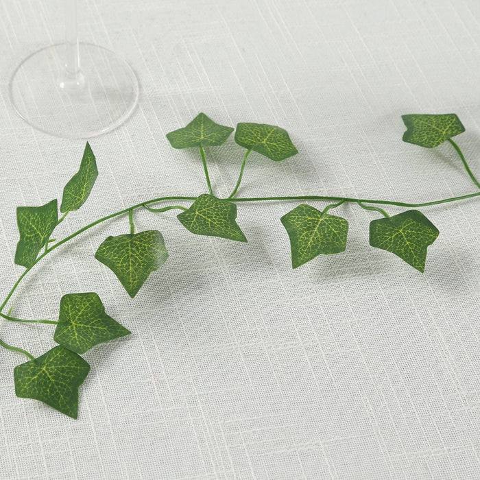 12 Artificial 6.5 ft Silk Ivy Leaves Garland - Green ARTI_GLND_GRN024
