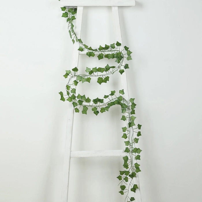 12 Artificial 6.5 ft Silk Ivy Leaves Garland - Green ARTI_GLND_GRN024
