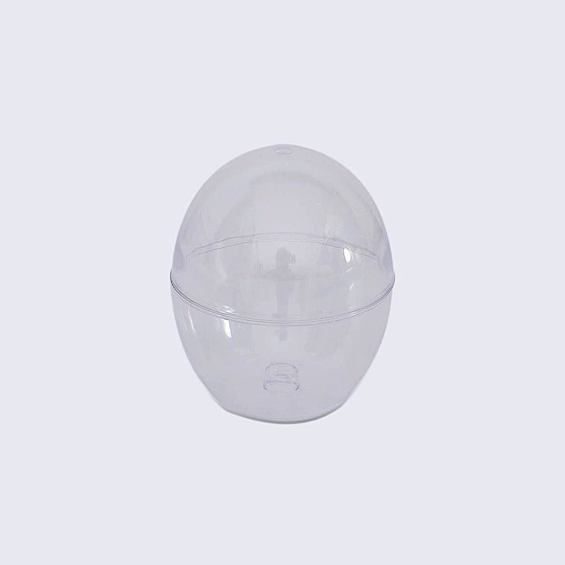 12 Clear 4 oz Mini Egg Shaped Plastic Dessert Cups - Disposable Tableware DSP_DST_CU008_4_CLR