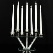 12" Crystal 7 Branch Glass Candelabra with Crystal Filler CHDLR_CAND_037_7_CLR
