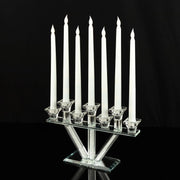 12" Crystal 7 Branch Glass Candelabra with Crystal Filler CHDLR_CAND_037_7_CLR
