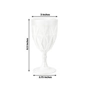 12 Diamond Cut 11oz Vintage Goblets Plastic Wine Glasses
