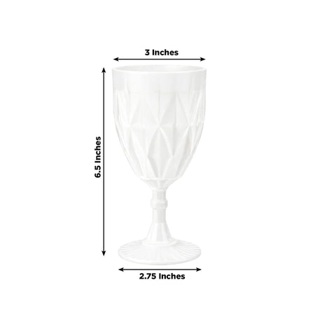 12 Diamond Cut 11oz Vintage Goblets Plastic Wine Glasses