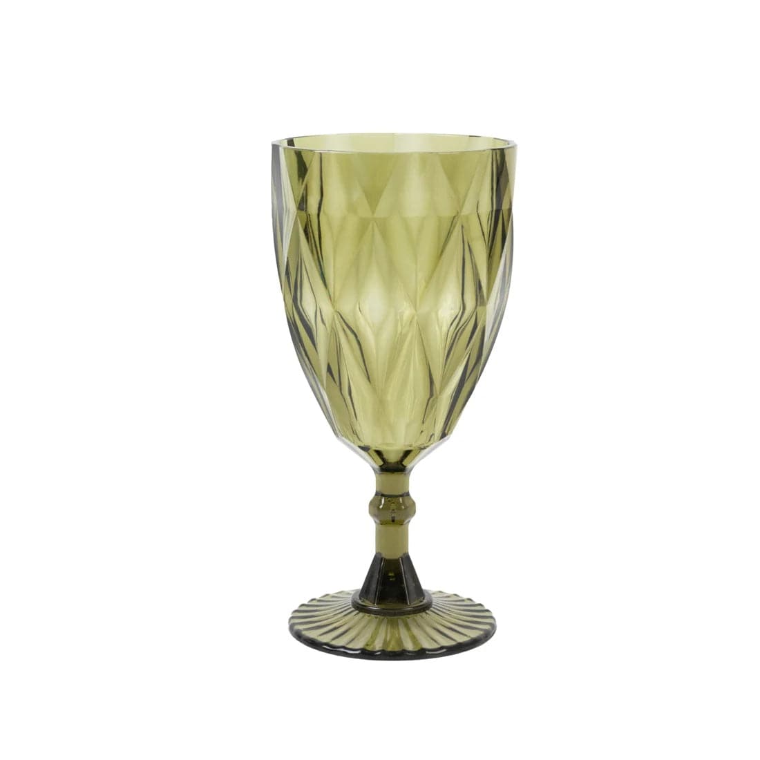 12 Diamond Cut 11oz Vintage Goblets Plastic Wine Glasses DSP_CUWN014_11_087_PK12