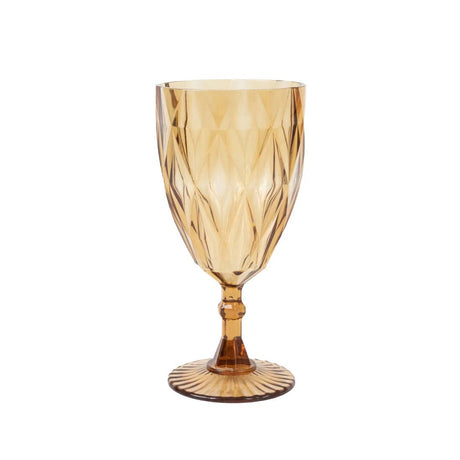 12 Diamond Cut 11oz Vintage Goblets Plastic Wine Glasses DSP_CUWN014_11_AMB_PK12