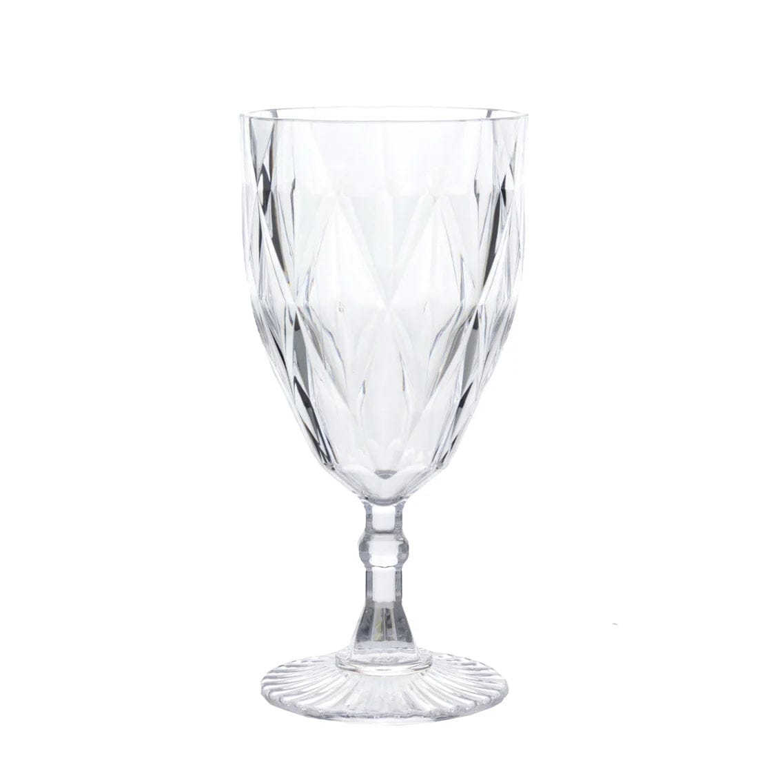 12 Diamond Cut 11oz Vintage Goblets Plastic Wine Glasses DSP_CUWN014_11_CLR_PK12
