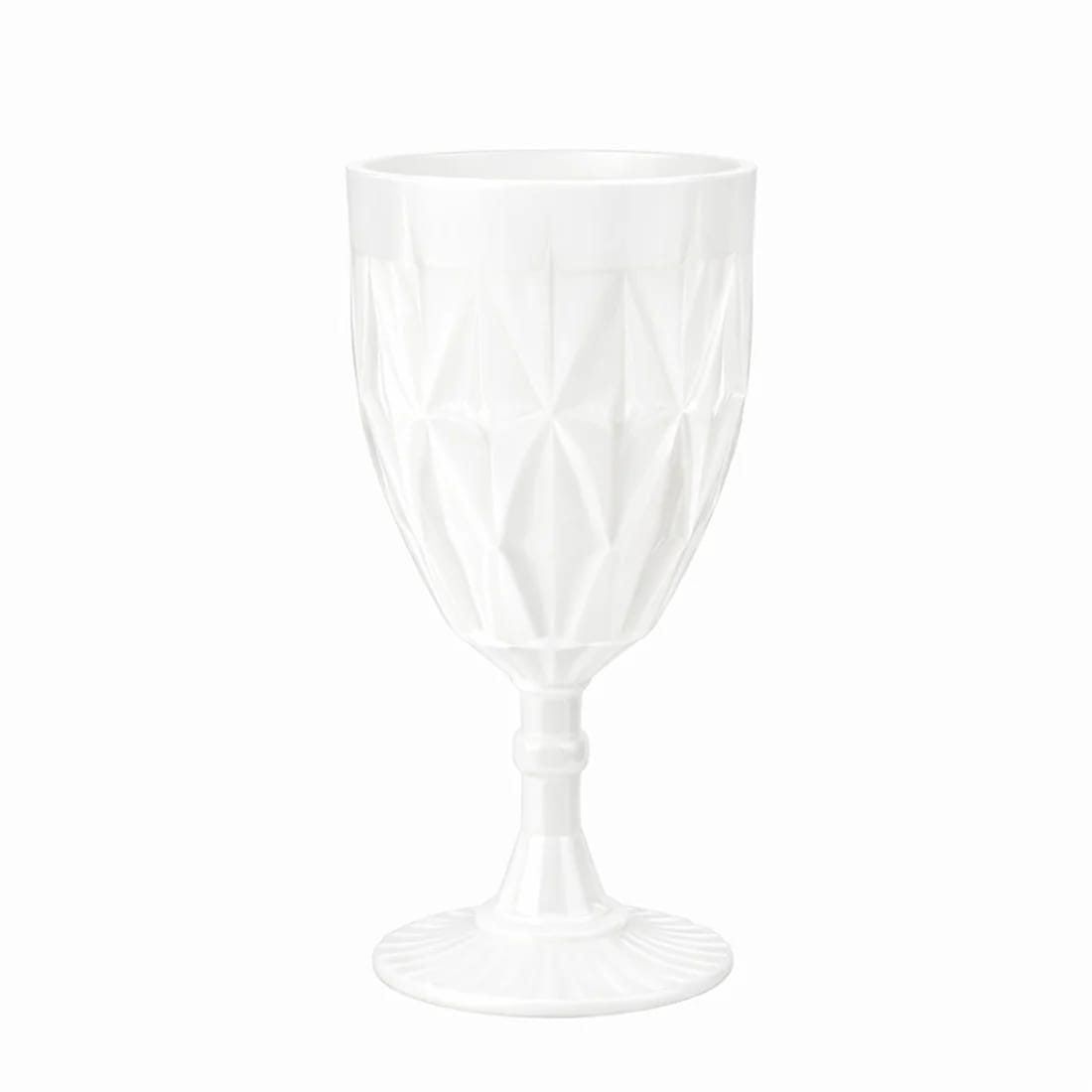12 Diamond Cut 11oz Vintage Goblets Plastic Wine Glasses DSP_CUWN014_11_PRWHT