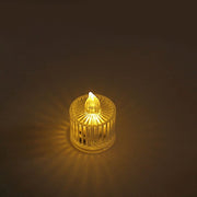 12 Flameless 2" Battery Operated LED Tealight Candles Column Design - Clear LED_CAND_TL006_CLR