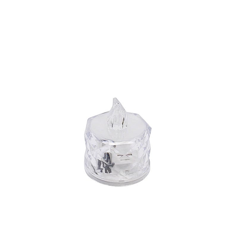 12 Flameless 2" Battery Operated LED Tealight Candles Diamond Design - Clear LED_CAND_TL005_CLR